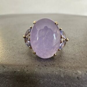 Stunning 14k Amethyst Cabochon Statement Ring